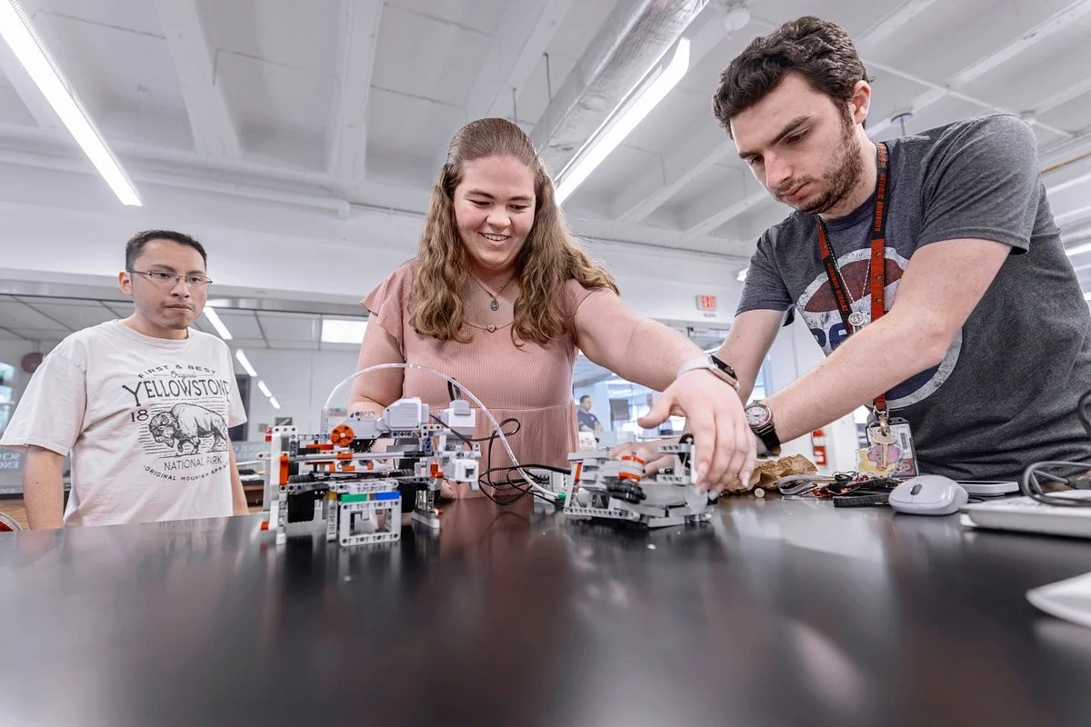 students working on project