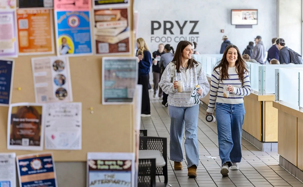 students in food court