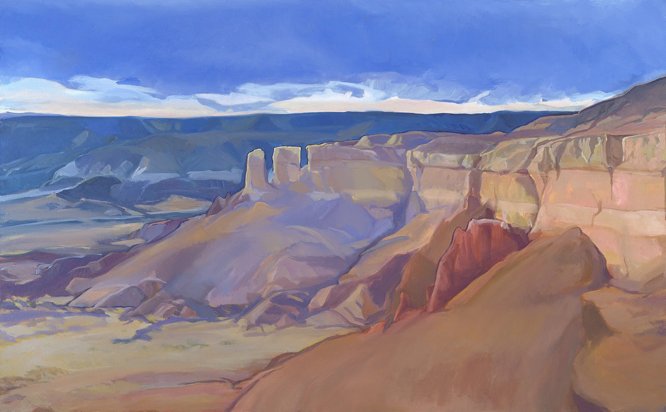Shining Rock, West Light. 36 x 58 inches, oil on canvas