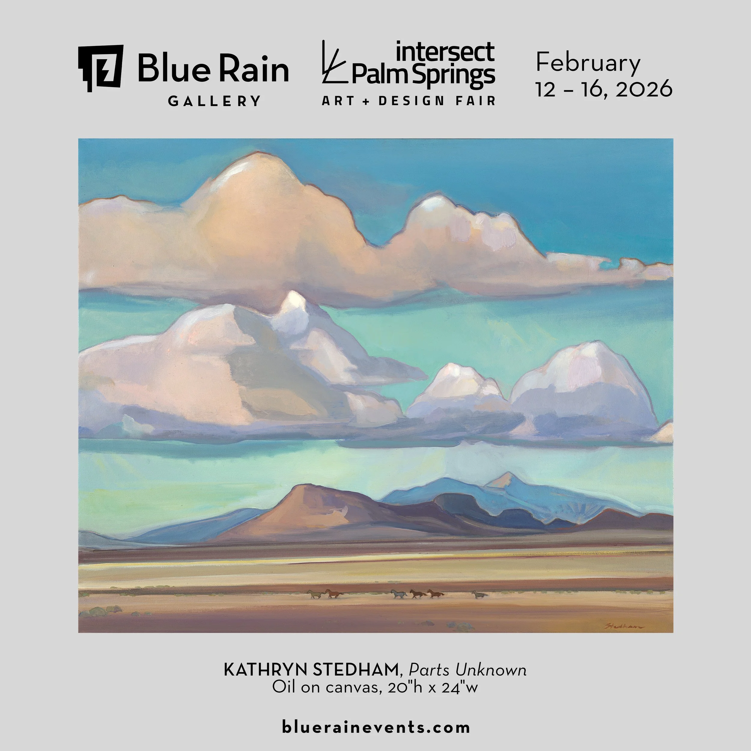 Kathryn Stedham Intersect, Palm Springs Blue Rain Gallery Poster featuring the painting "Parts Unknown"