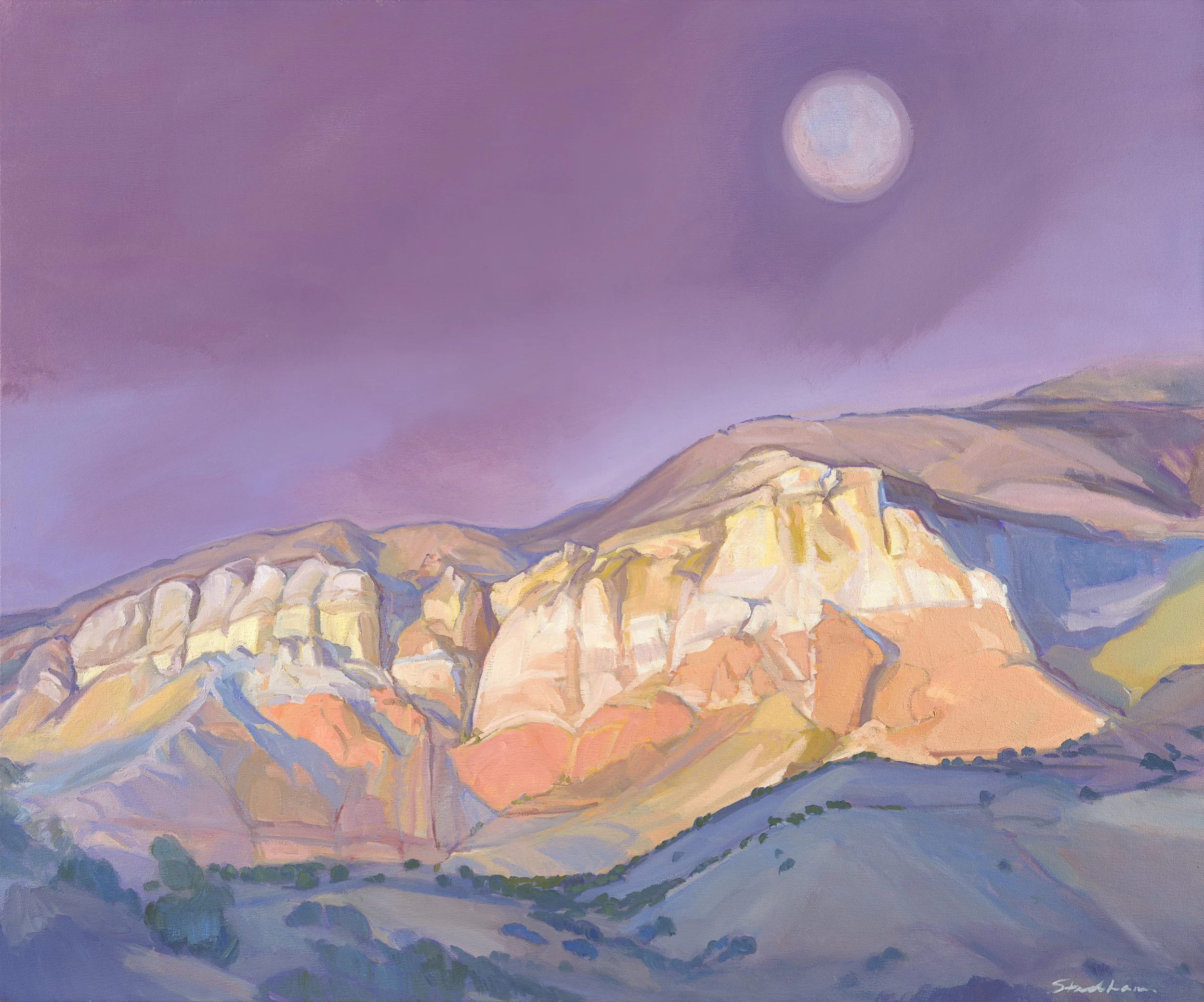 Sunset, Moonrise over Shining Rock | 30 x 36 in. | oil on canvas | sold
