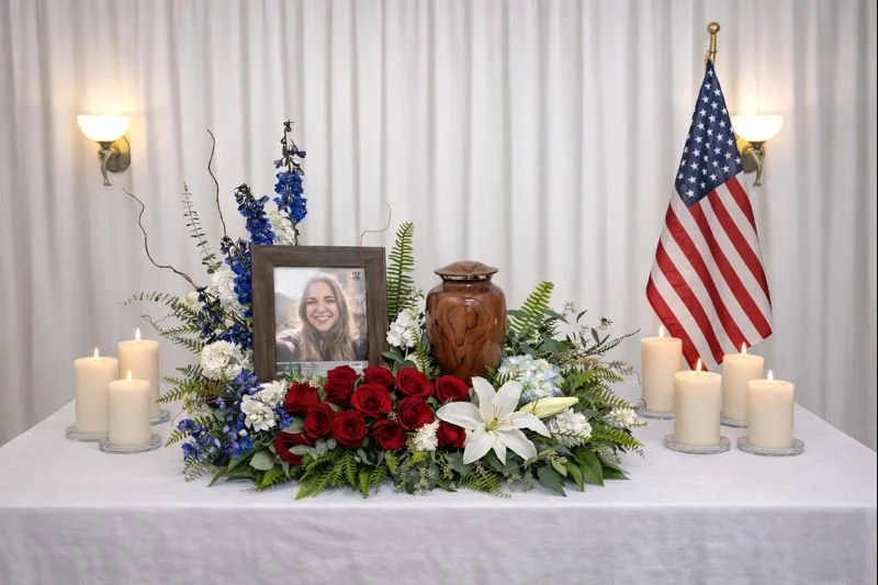 Patriotic Urn and Picture Wreath