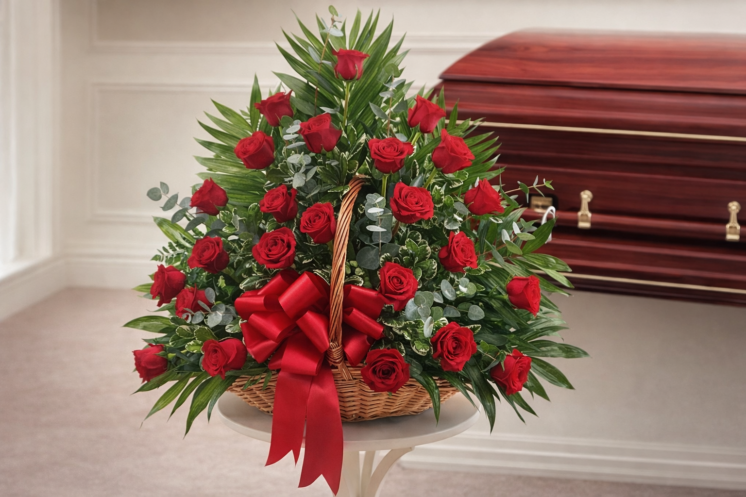 Fireside Rose Basket