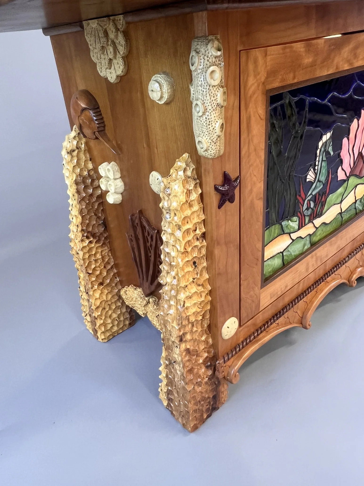 horseshoe crab-whimsical-hand carved sea life-cabinet.jpeg