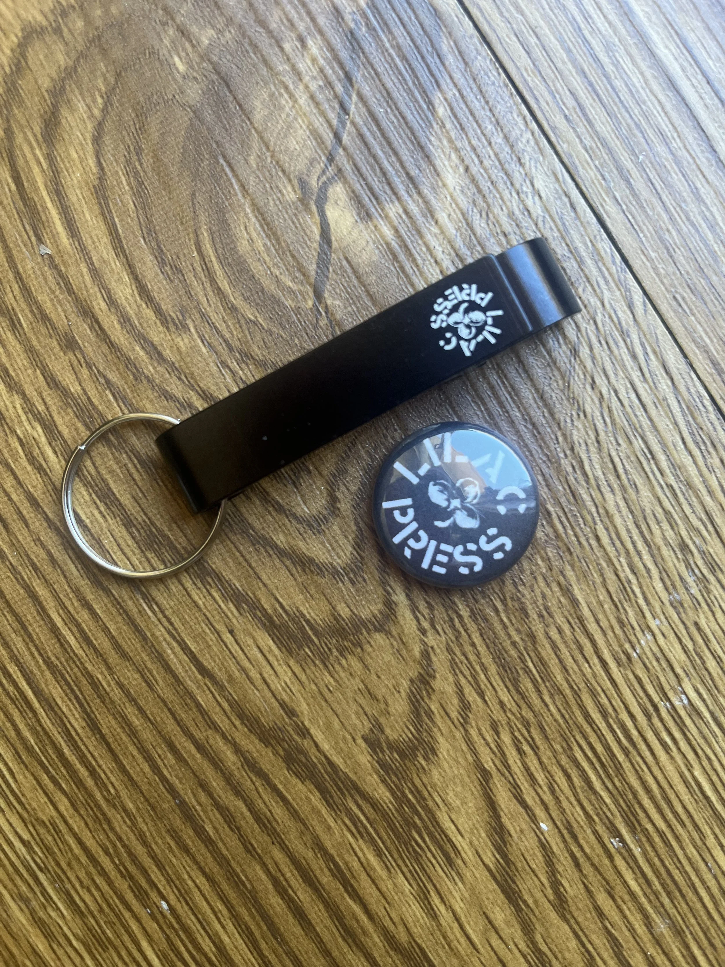 Lilac Press Keychain + Button