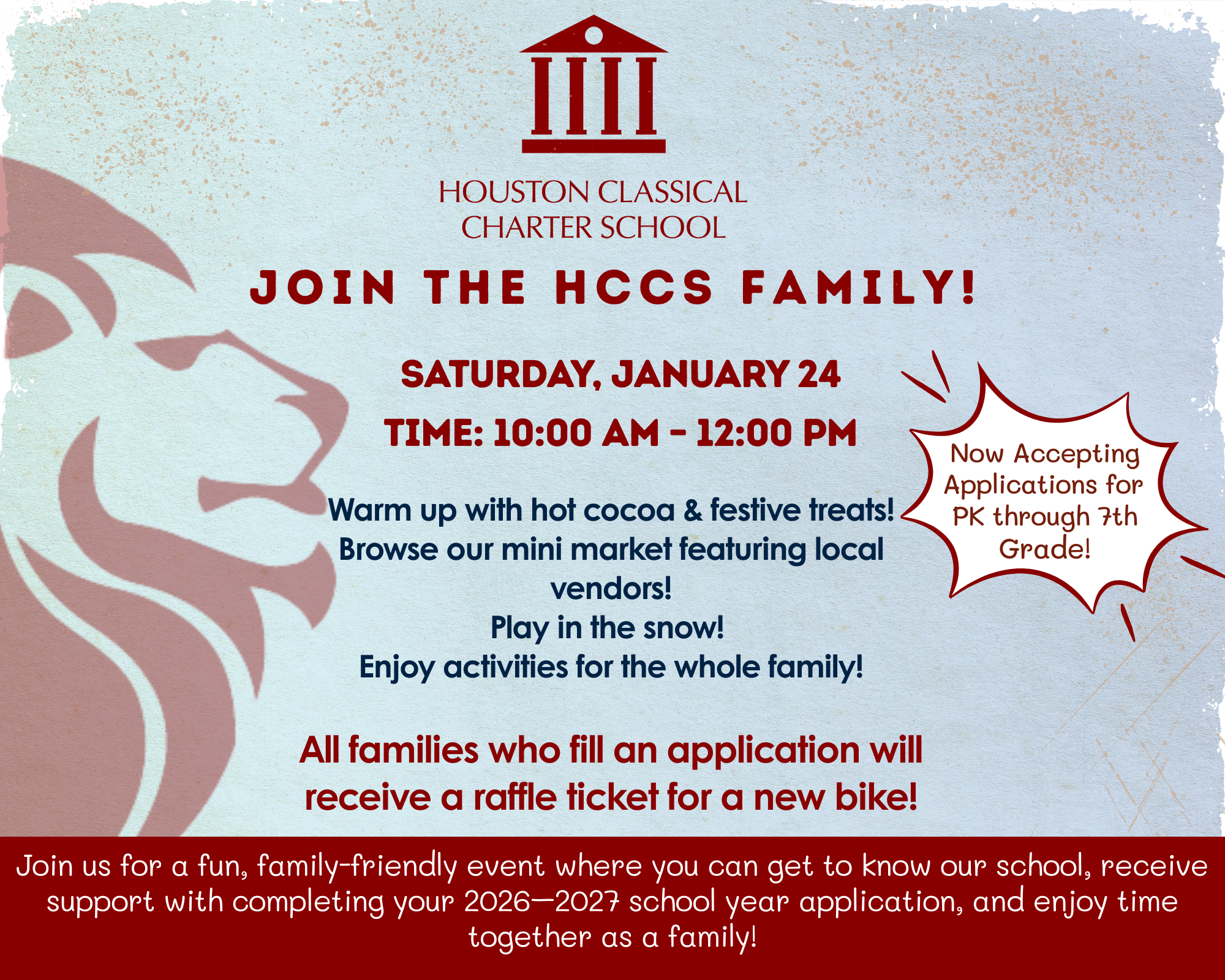 Join the HCCS Family! Enrollment Event