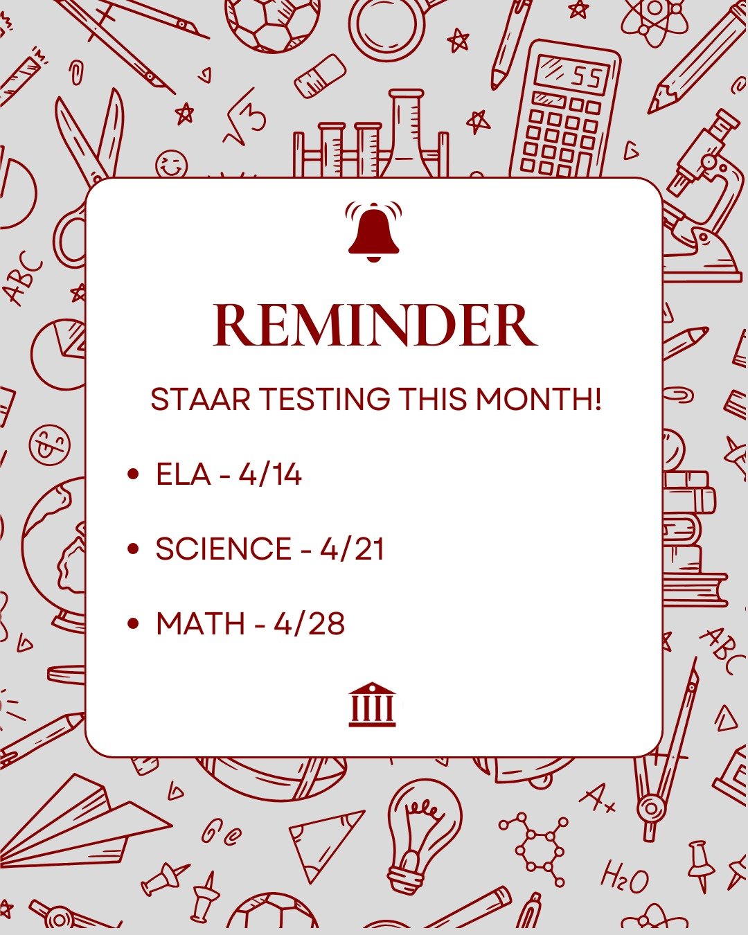 It&rsquo;s officially STAAR Testing Month! 📚✏️

To help our scholars feel confident and prepared in the weeks ahead, Houston Classical would like to share a few helpful reminders for Math, ELA, and Science assessments:

🛏️: Ensure your scholar gets
