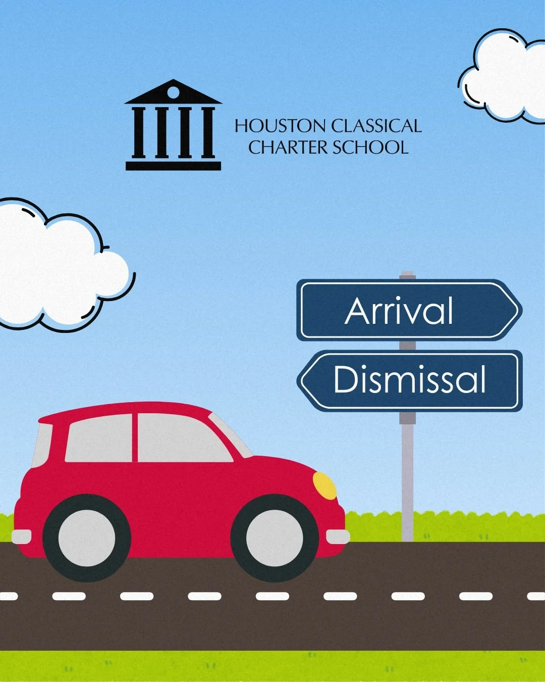HCCS Families, the first day of school is almost here! Please review our daily arrival and dismissal schedule and flow of traffic map to help ensure a smooth start to the school year.

Don't forget your 2026&ndash;2027 car tag! Car tags are required 
