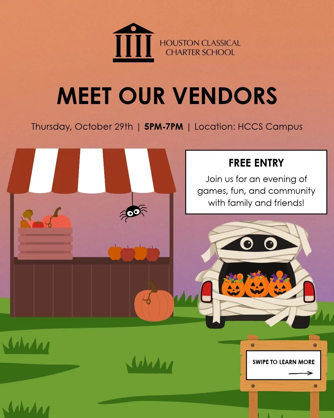 🎃🦁 Hello, HCCS Families and Community!

Our annual Trunk-or-Treat is just a few days away! 🎉

We&rsquo;re excited to introduce our 2026 vendors, bringing you delicious food, refreshing drinks, and plenty of fun! 🍧 The first 50 snow cones are FREE