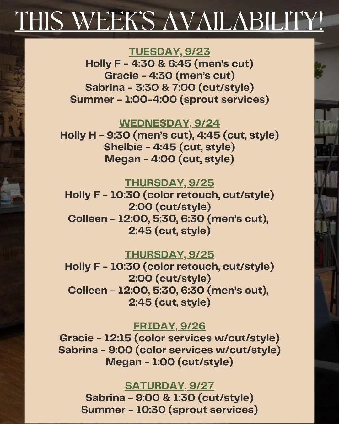 Call the salon or schedule at loveroots.salon!