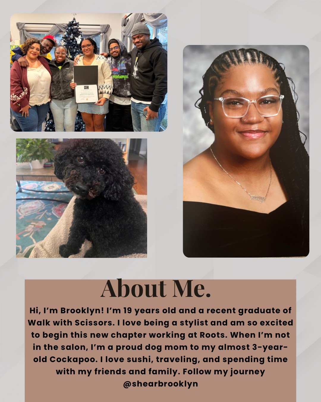 🌱✨ Meet Our New Sprout: Brooklyn! ✨🌱

We&rsquo;re so excited to welcome Brooklyn to the Roots family! She&rsquo;s officially booking and ready to welcome new guests in February. 🤍

📞 Call the salon to schedule
💻 Or book online under Sprouts

Joi