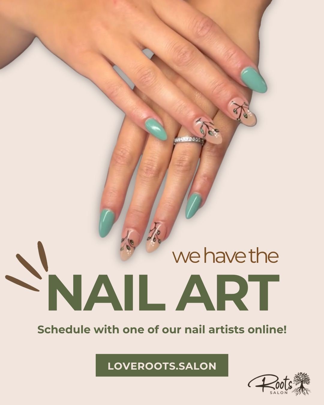 💅 Here is your sign to book your nail appointment

clean, polished, and taken care of &mdash; our nail services are all about the details.

gel manis, pedis, and everything in between ✨

loveroots.salon 👈