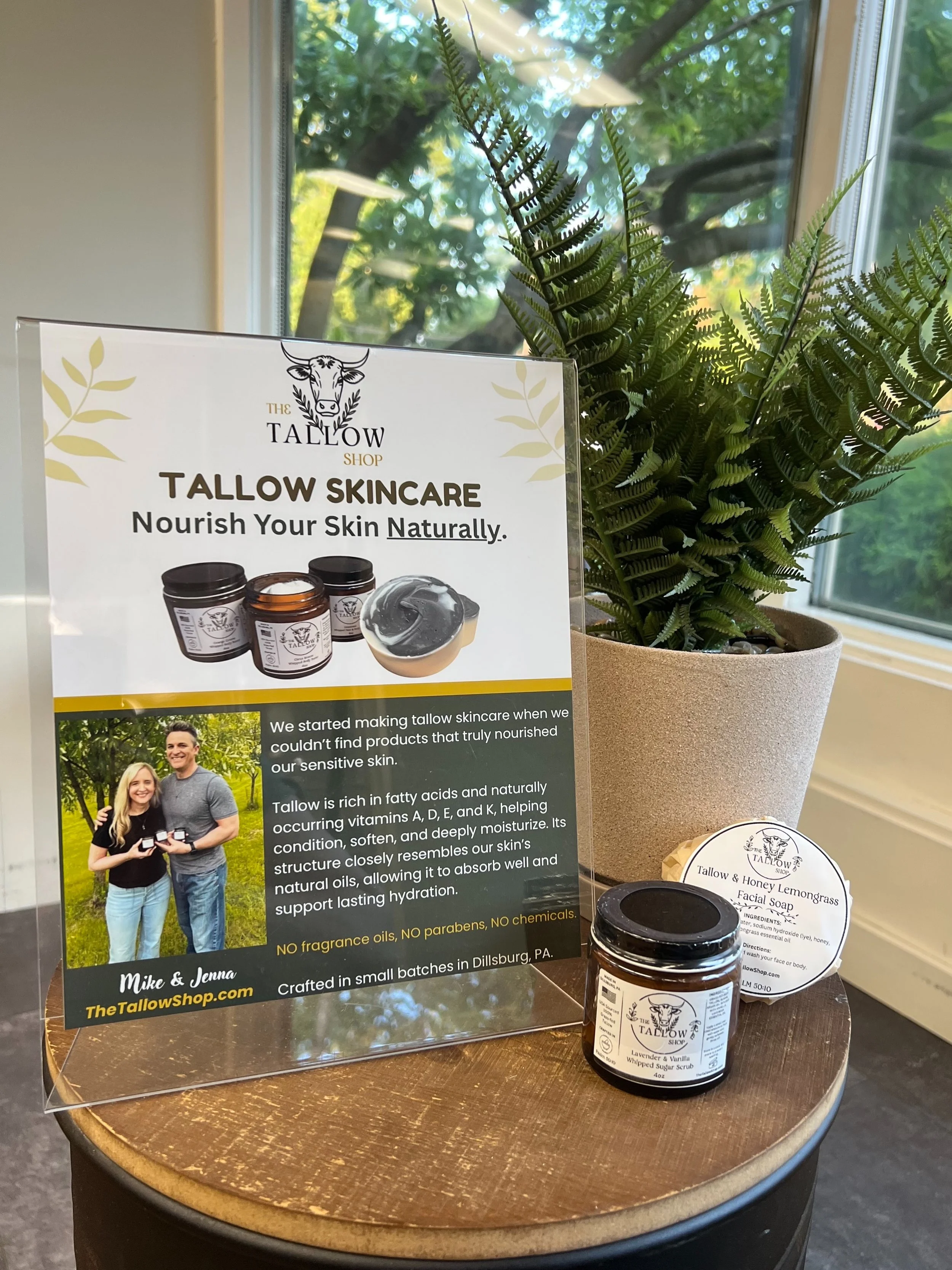Roots loves to support local business, and we are very excited to be carrying skin care from the tallow shop- a local husband and wife team!

@the.tallow.shop
