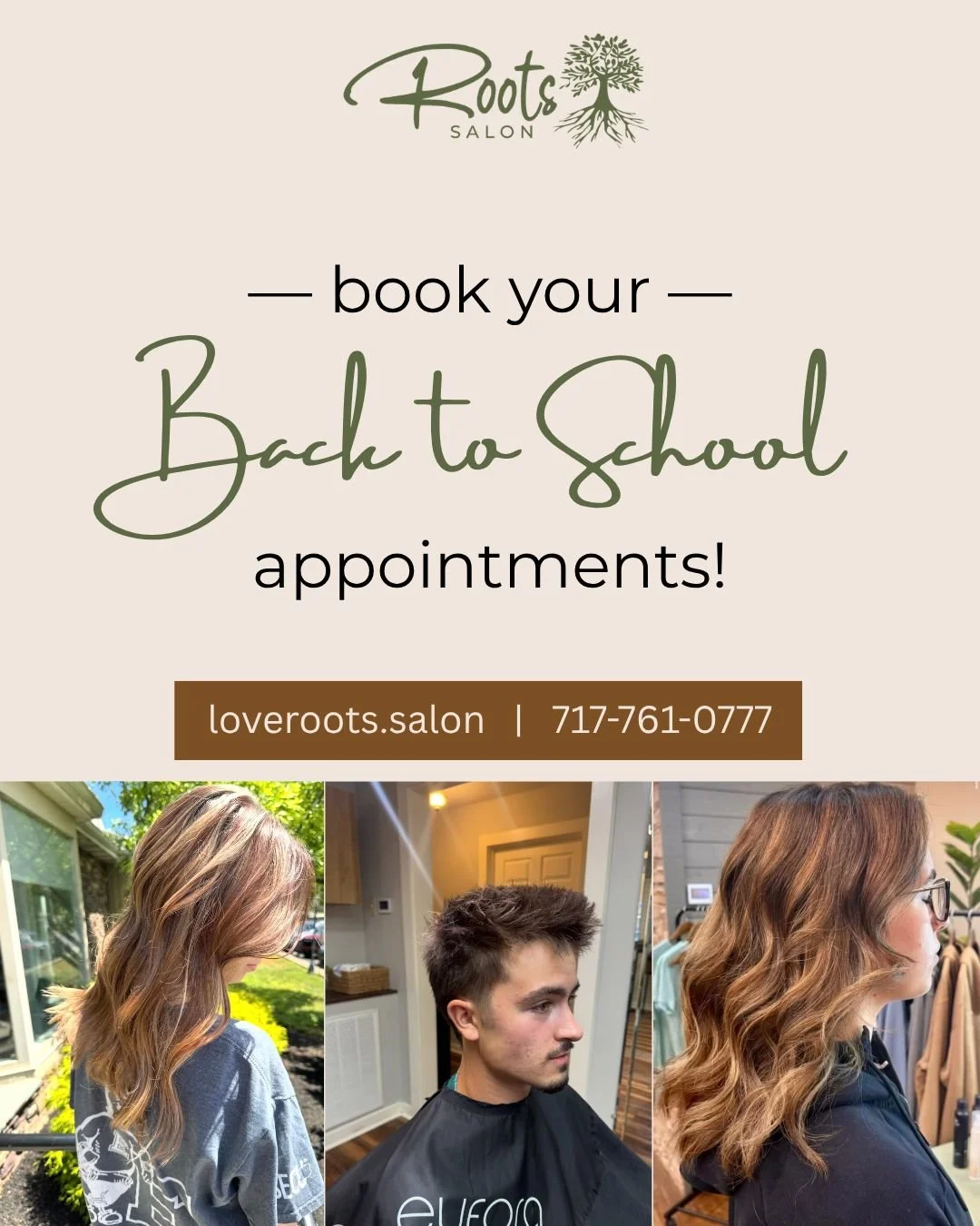 It's that time of year! Get your "back to school" haircuts and colors scheduled for August!