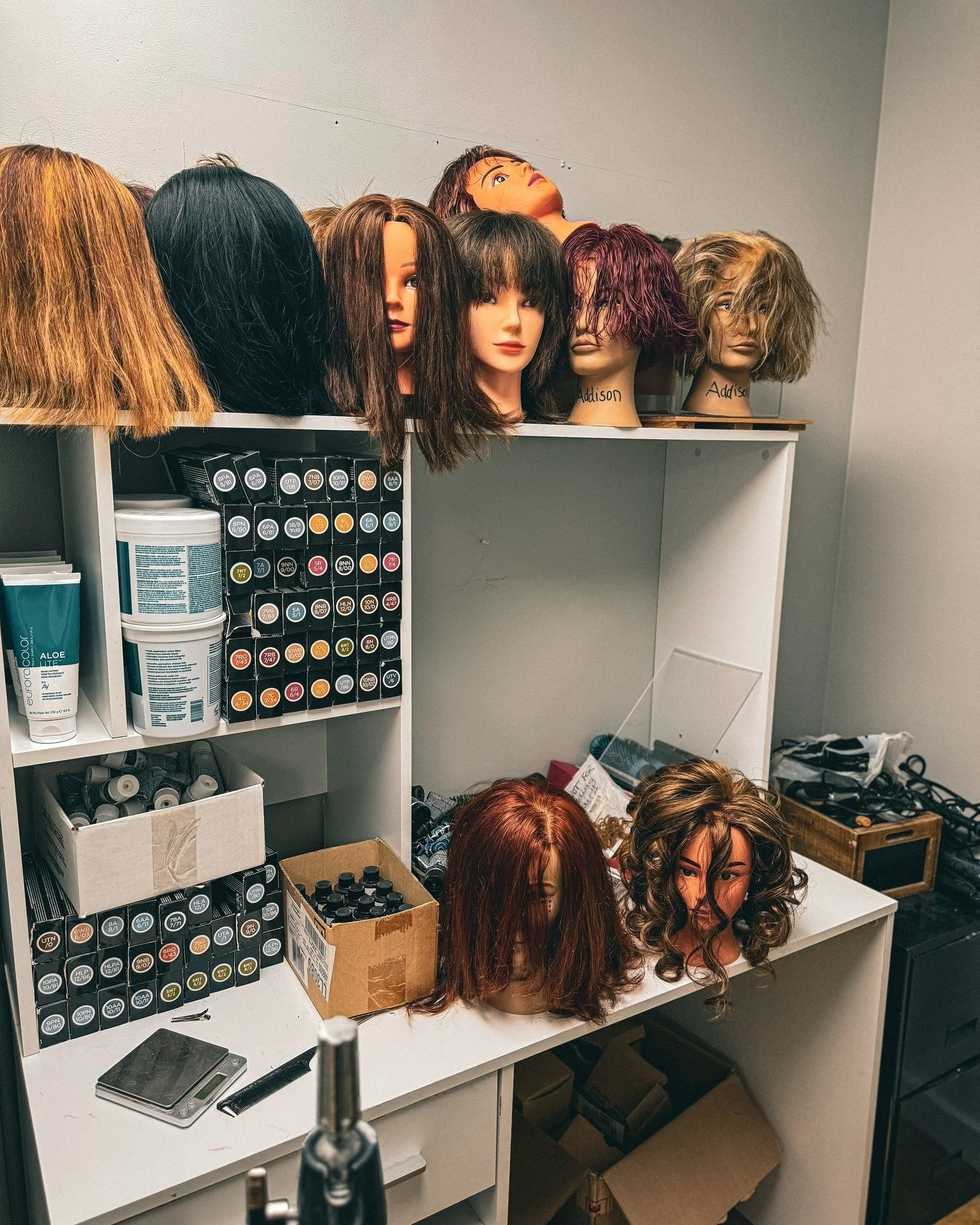 Nope, not a forensic lab, a fashion think tank! The room where we perfect our skills and the mannequins silently sacrifice so your hair doesn&rsquo;t have to!