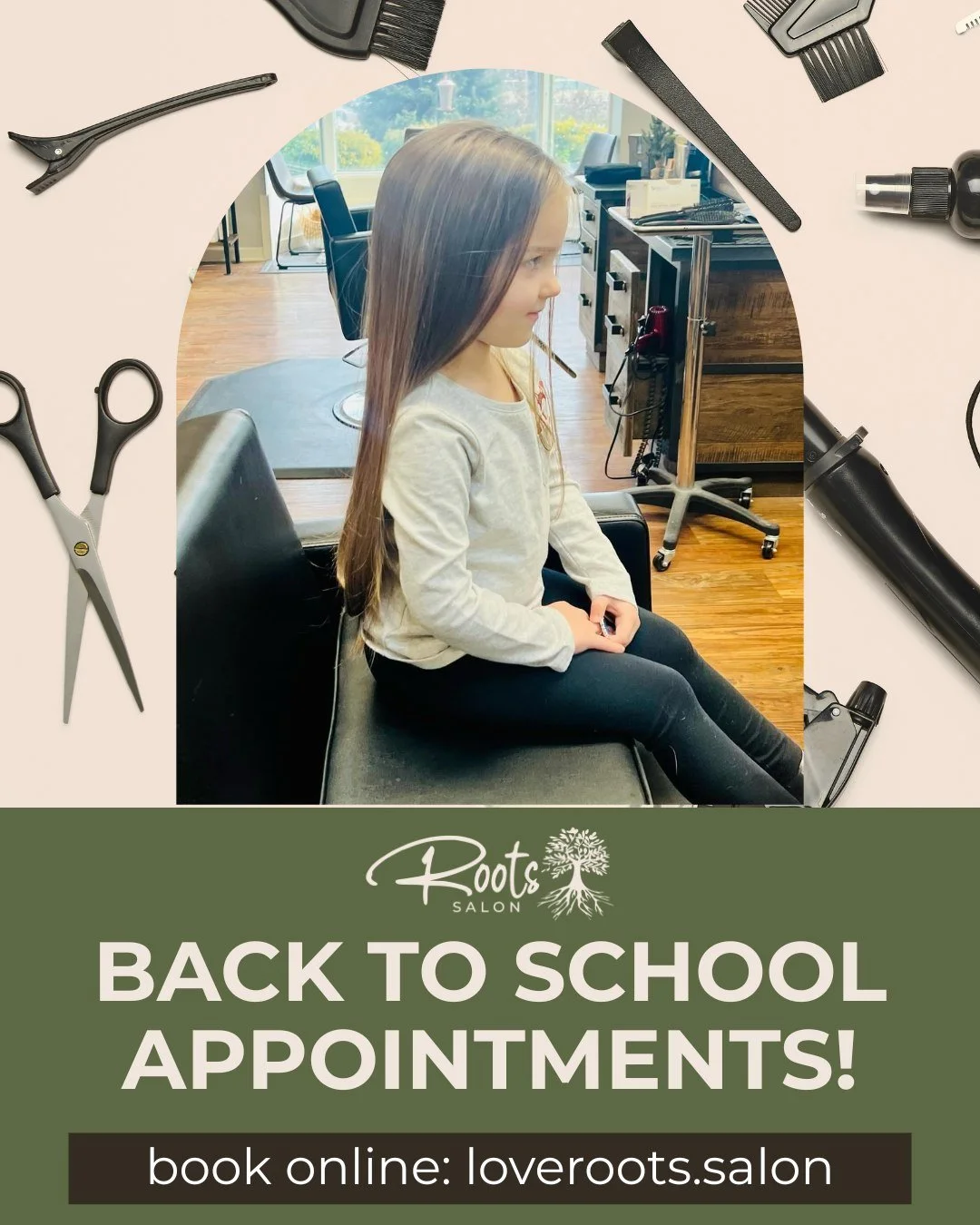 Back to school season is here and that means fresh cuts, clean styles, and showing up on the first day looking like you mean it. Book your back to school appointment at Roots before the schedule fills up &mdash; for the whole family, big kids and lit