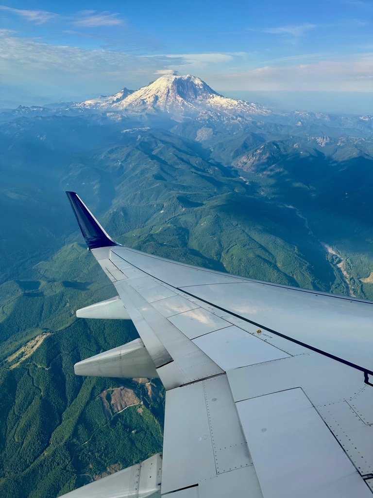 Flying out to Seattle going over the Rocky Mountains