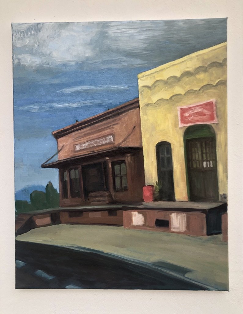 "Toole st Campfire" 18x24" oil on stretched canvas
