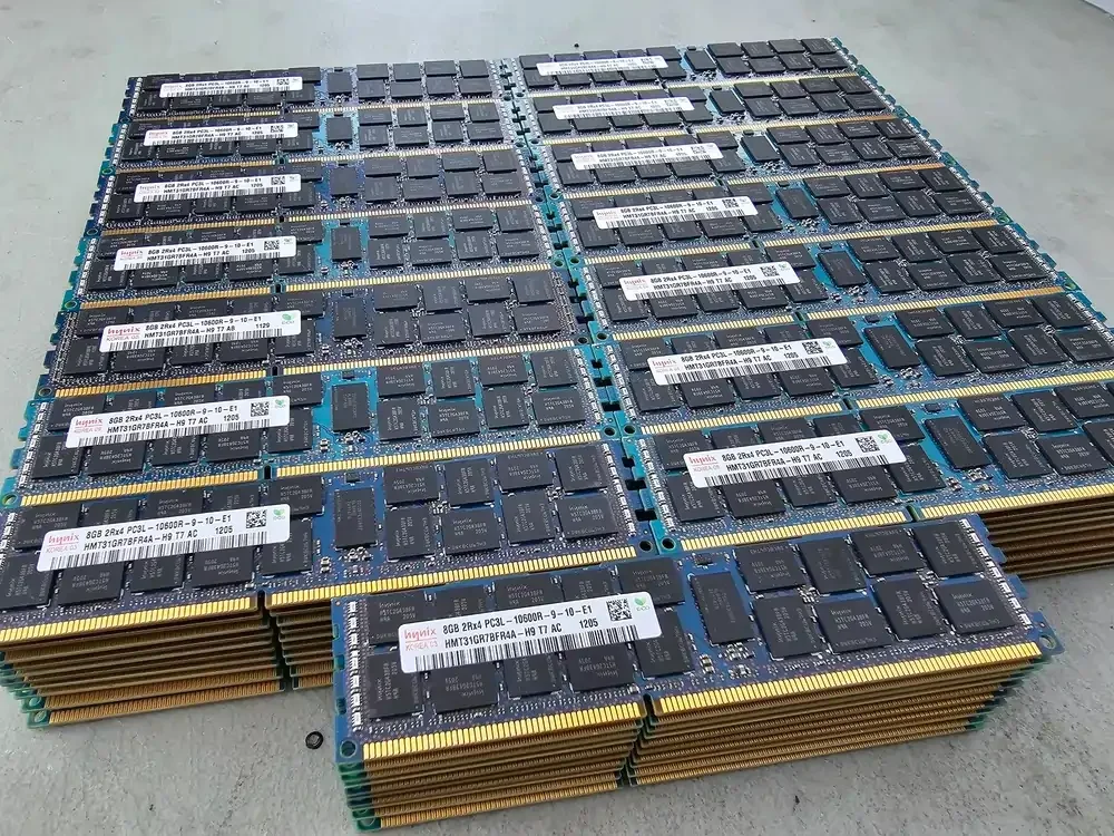 Stack of Server Ram being recycled