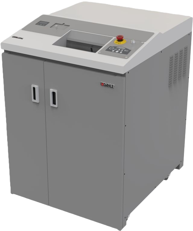 Industrial-grade hard drive shredder used for secure data destruction in Massachusetts.