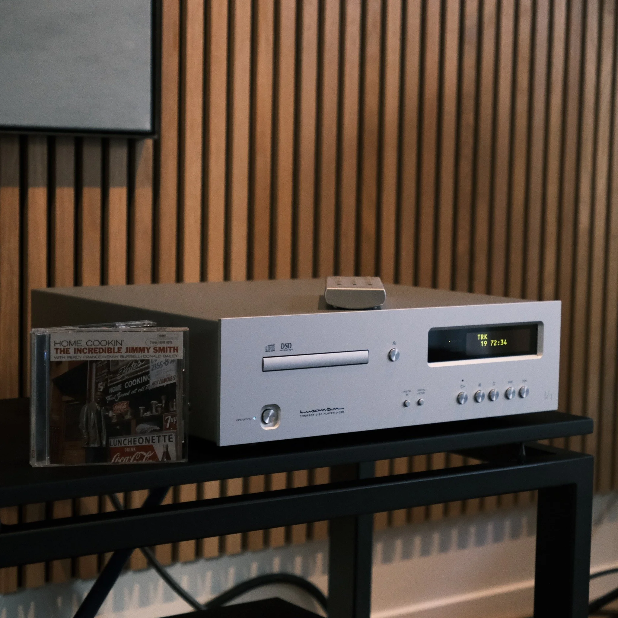 The all-new Luxman D-03R CD player. 

Entry-level into Luxman goodness, but boy does it sound good! 

- Strong, upgraded power supply.
- ROHM BD34352EKV DAC chips in dual-mono configuration.
- Refined, dynamic, and engaging sound.
- Outstanding perfo
