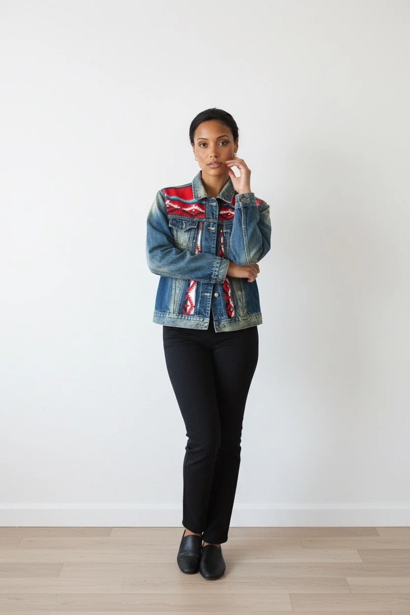 Aztec denim jacket .