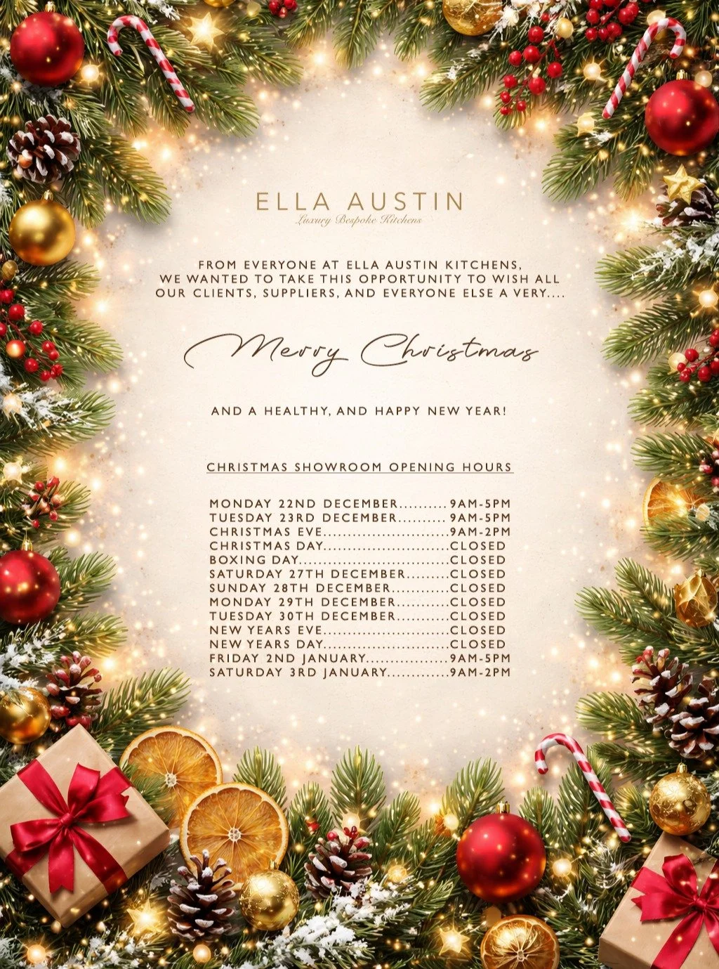 Christmas opening hours 🎄

As the team pauses for a well-earned break over the festive period, we&rsquo;d like to wish all of our clients, suppliers and collaborators a very Merry Christmas and a Happy New Year.

We&rsquo;re already looking forward 