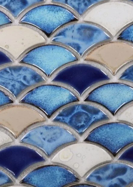 Elysium Residential Mosaic Tile (Can also be used in pools!) (*ARM 37) / Collection: Dragon / Color: Scale Blue - SKU: M626 / Size: "10 x 12" - (Only size available!) / Click on picture above to see enhanced view!