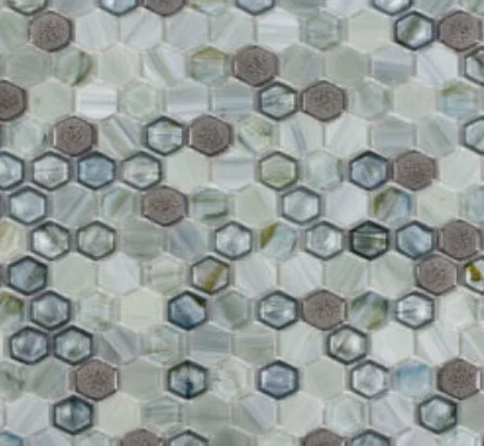 Viking Dist. Anthology Residential Mosaic Wall Tiles / Collection: Glassique Collection / Color: Brocade Lagoon - SKU: ANTHGLBRL / Size: "12 x 12" - (Only size available!) / No link available to see enhanced view!