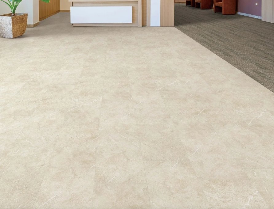 Brandon Co. Next Floor Residential Luxury Vinyl Tile / Collection: Tuscan Sandstone / Color:  Buff / (Available in glue down!) Click on picture above to see an enhanced view!