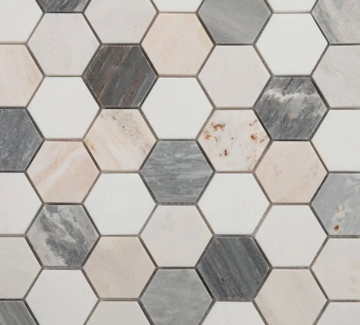 Elysium Residential Mosaic Tile (*ARM 5) / Collection: Hexagon / Color: Beach - SKU: M3318 / Size: 11.75" x 12" - (Only size available!) / Click on picture above to see enhanced view! 