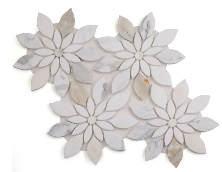 Elysium Residential Mosaic Tile (*ARM 44) / Collection: Daisy / Color: Bloom Calacatta - SKU: MO1125 / Size: "11.75 x 13.25" - (Only size available!) / Click on picture above to see enhanced view!