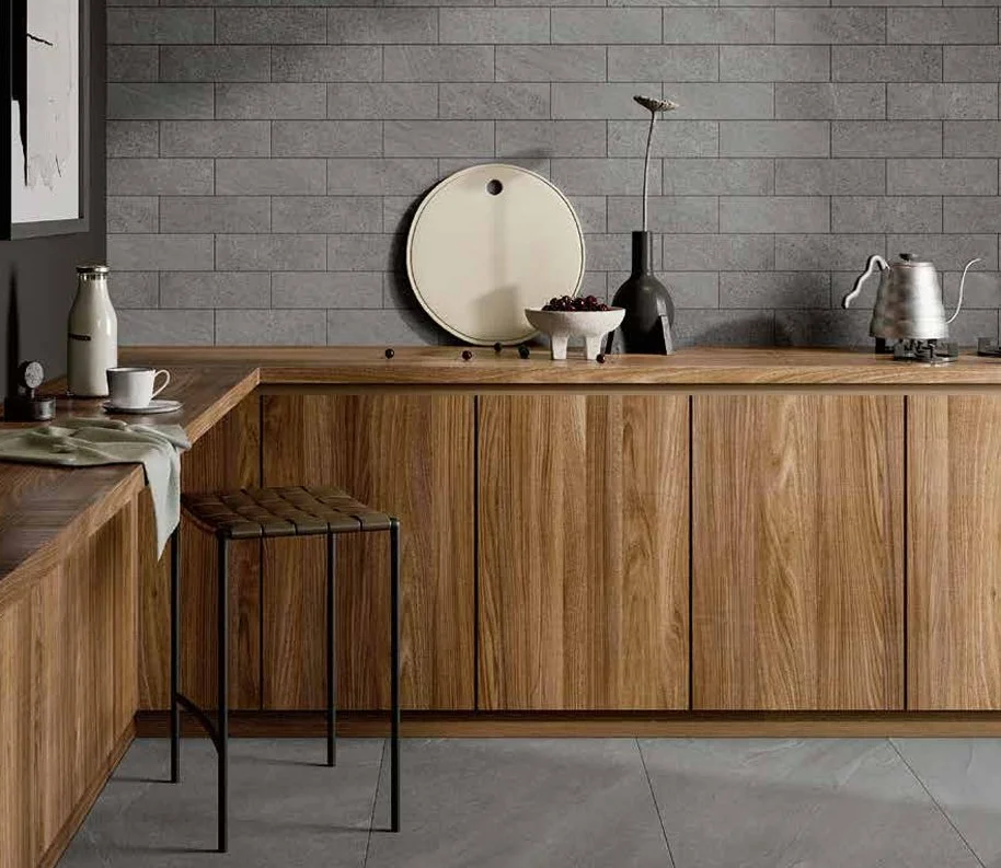 Bolick Dist. Del Conca Residential Porcelain Tile / Collection: New England / Color: Anthracite -SKU: HEN08 / Size: 4" x 12" - (Available in more sizes!) / No link available to see enhanced view! 