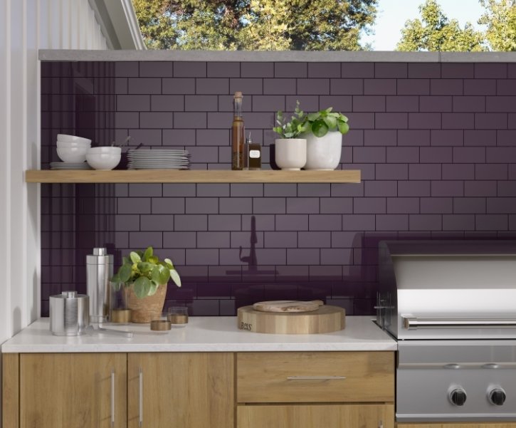 Esmer Residential Glazed Ceramic Wall Tile / Collection: Catch / Color: Plum / SKU: F14CATCPL0306P / Size: 6" x 18" - (Available in more sizes!) / Click on picture above to see enhanced view! 