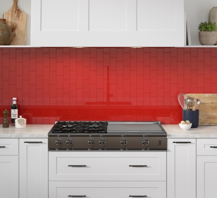Esmer Residential Glazed Ceramic Wall Tile / Collection: Catch / Color: Red / SKU: F14CATCRE0306P / Size: 6" x 18" - (Available in more sizes!) / Click on picture above to see enhanced view! 