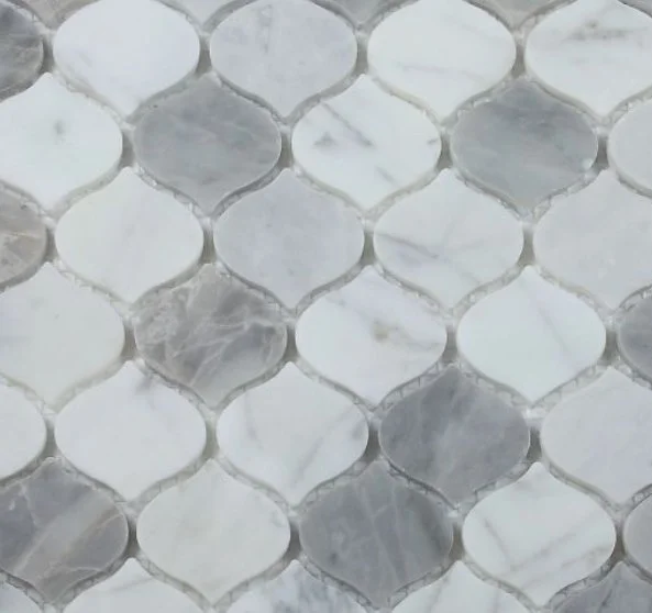 Elysium Residential Mosaic Tile (*ARM 19) / Collection: Water / Color: Drop Silver Grey - SKU: M3344 / Size: "10.75 x 11" - (Only size available!) / Click on picture above to see enhanced view! 