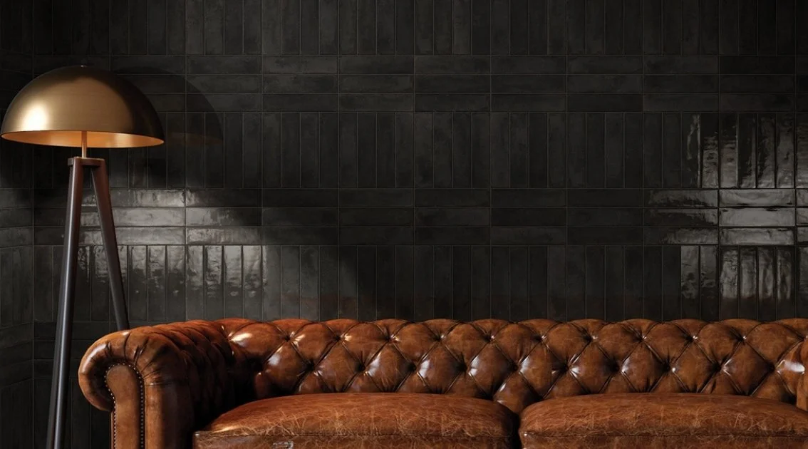 Viking Dist. Florida Tile Residential Porcelain Wall Tile / Collection: Storied / Color: Black Cardamom - SKU:  FTISTE90G2.5x10 / Size: 2.5" x 10" - (Available in more sizes!) / Click on picture above to see enhanced view! 