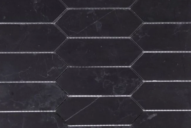 Elysium Residential Mosaic Tile (*ARM 14) / Collection: Elongated / Color: Hex Marquina - SKU: MO1028 / Size: "11.75 x 15" - (Only size available!) / Click on picture above to see enhanced view! 