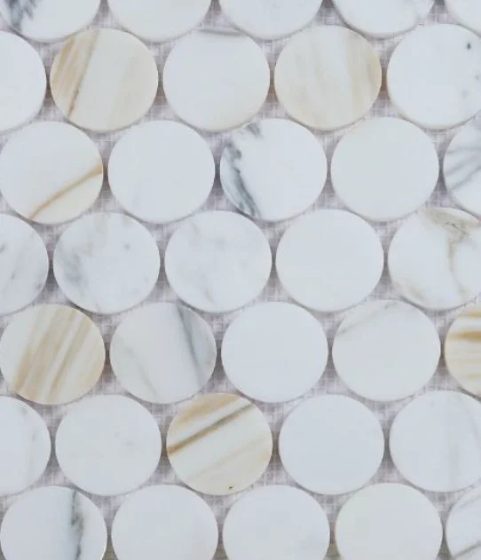 Elysium Residential Mosaic Tile (*ARM 32) / Collection: Penny / Color: Marble Large Calacatta Honed 2x2- SKU: M4232 / Size: "11.75 x 12" - (Only size available!) / Click on picture above to see enhanced view!