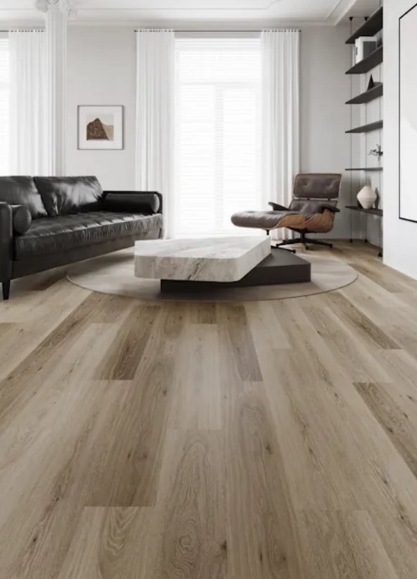 Adleta Jackson Vinyl Residential Luxury Vinyl Plank / Collection: Grandstand / Color: Champagne LG / (Available in a glue down!) Click on picture above to see an enhanced view!