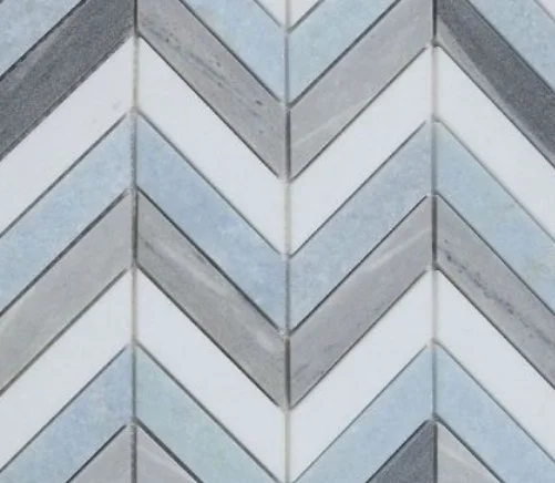 Elysium Residential Mosaic Tile (*ARM 16) / Collection: Chrevon / Color: Deep Ocean - SKU: M4122 / Size: "10.75 x 12.25" - (Only size available!) / Click on picture above to see enhanced view! 