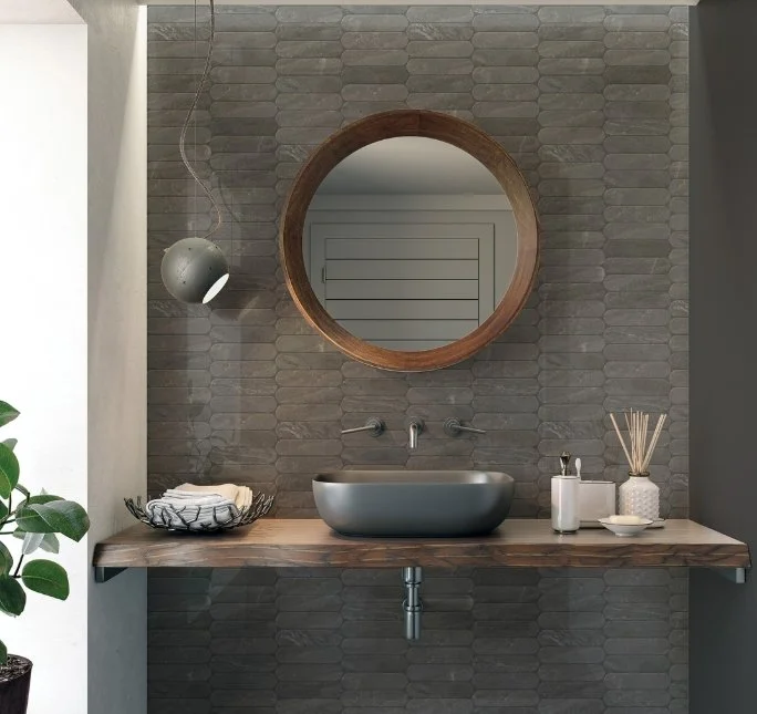 Viking Dist. Florida Tile Residential Porcelain Wall & Floor Tile / Collection: Tempo / Color: Dark Gray - SKU: FTITMP4024x48 / Size: 24" x 48" - (Available in more sizes!) / Click on picture above to see enhanced view! 