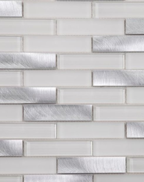 Elysium Residential Mosaic Tile (*ARM 23) / Collection: Linear / Color: Aluminum - SKU: MO1062 / Size: "11.75 x 11.75" - (Only size available!) / Click on picture above to see enhanced view!