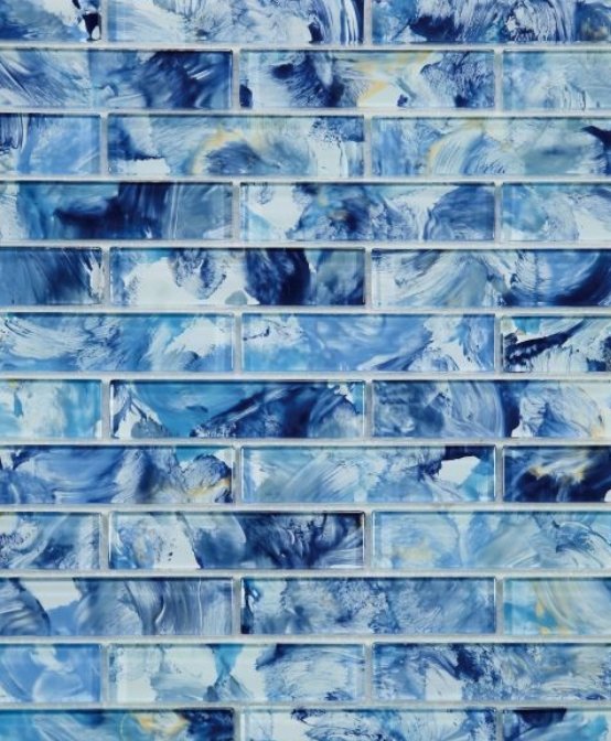 Elysium Residential Mosaic Tile (Can also be used in pools!) (*ARM 45) / Collection: Watercolor / Color: Blue - SKU: M914 / Size: "11.75 x 11.75" - (Only size available!) / Click on picture above to see enhanced view!