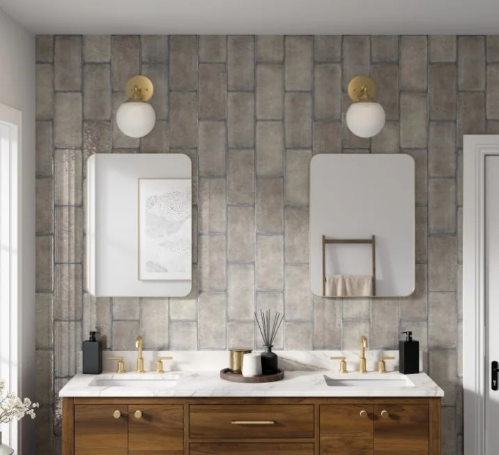 Esmer Residential Glazed Ceramic Wall Tile / Collection: Exhale / Color: Gris / SKU:     W32EXHAGR0612 / Size: 6" x 12" - (Only size available!) / Click on picture above to see enhanced view!