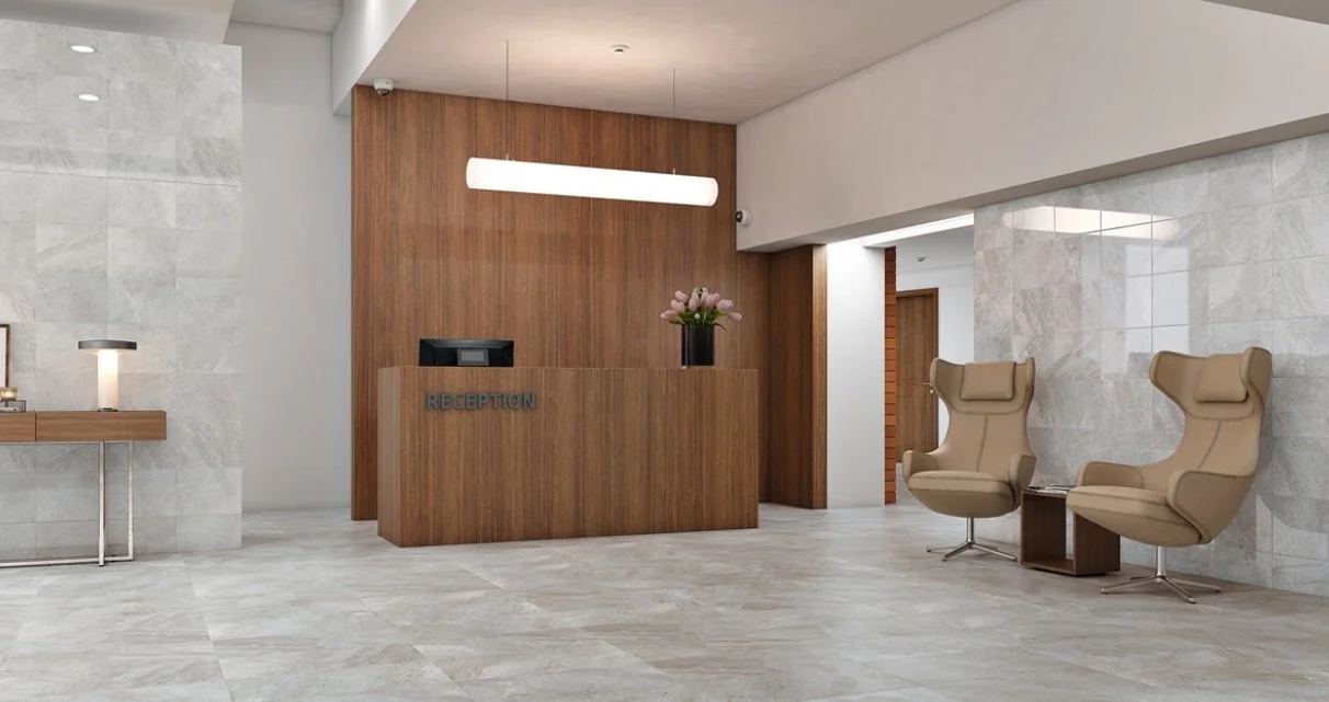 Viking Dist. Florida Tile Residential Porcelain Floor & Wall Tiles / Collection:  Bakersfield / Color: Pumice - SKU: FTI8921412x24 / Size: 12" x 24" - (More sizes available!) / Click picture above to see enhanced view! 