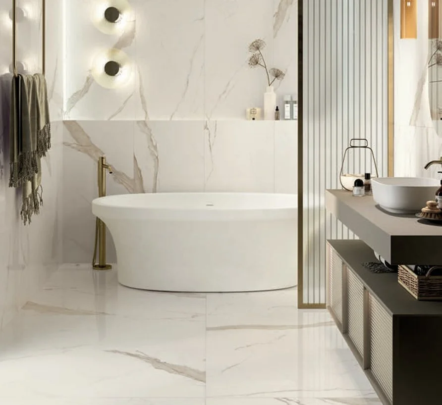 Bolick Dist. Del Conca Residential Porcelain Tile / Collection: Nature / Color: Calacatta Gold -SKU: NA07 / Size: 24" x 48" - (Available in more sizes!)/ No link available to see enhanced view! 