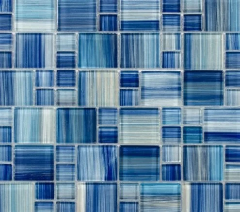 Viking Dist. Anthology Residential Mosaic Wall Tiles / (Can also be used in pools!) / Collection: Splash / Color: Neptune Blocks - SKU: ANTHSPNB / Size: "11.75 x 11.75" - (Only size available!) / No link available to see enhanced view!