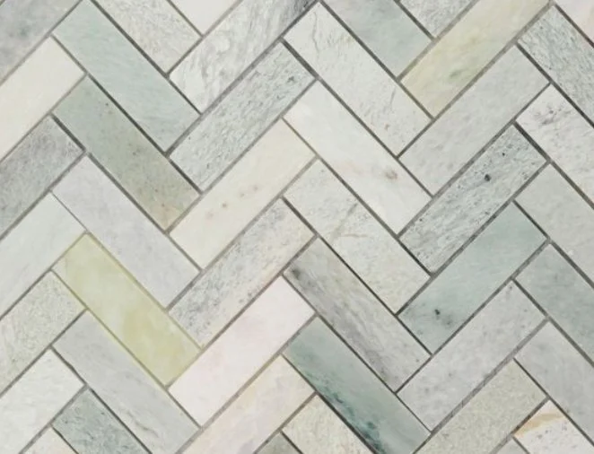 Elysium Residential Mosaic Tile (*ARM 7) / Collection: Herringbone / Color: Green - SKU: M3640 / Size: 11" x 12.50" - (Only size available!) / Click on picture above to see enhanced view! 