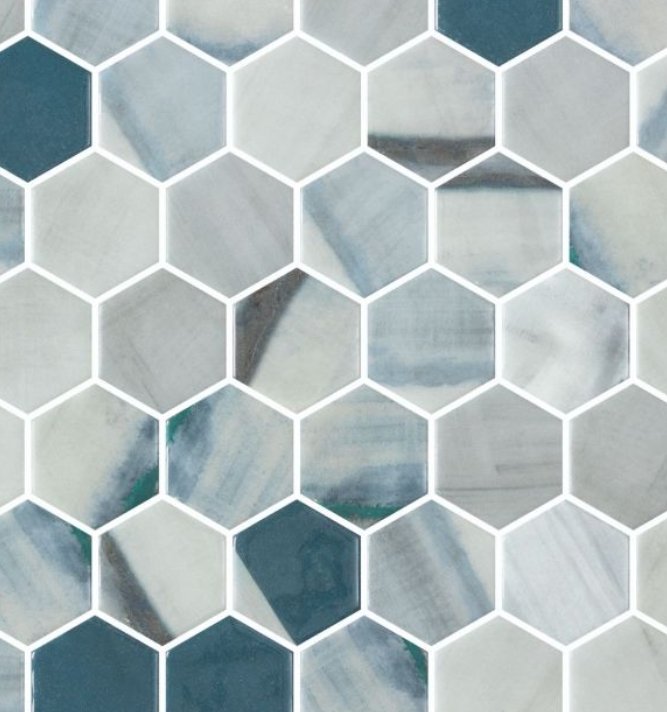 Elysium Residential Mosaic Tile (Can also be used in pools!) (*ARM 48) / Collection: Vanguard / Color: Hex XL Bluish Grey - SKU: M4157 / Size: "11.25 x 11.25" - (Only size available!) / Click on picture above to see enhanced view!